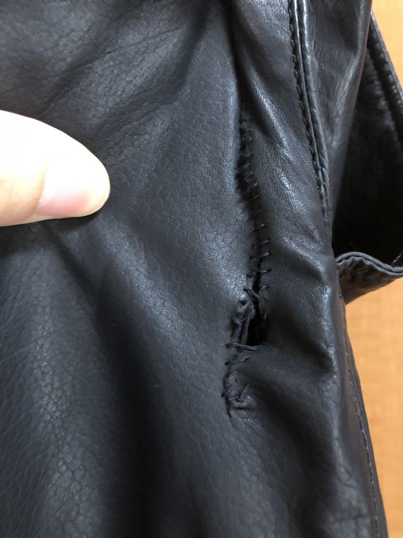 ブラックレザー サルエルパンツ