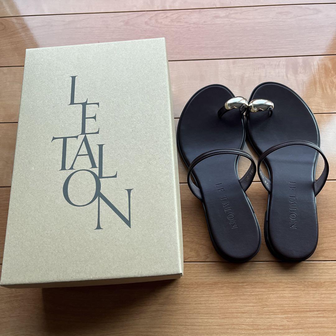 【新品】LETALON  メタルサムリングサンダル　M 茶色