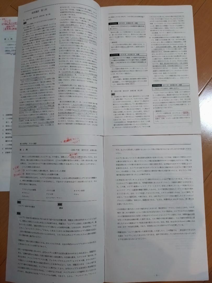 鉄緑会　高3世界史　後期テスト演習全13回&夏期講習&冬期講習&直前講習
