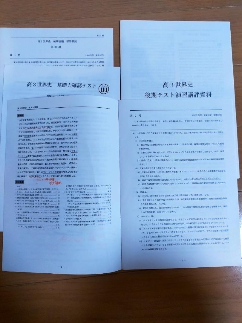 鉄緑会　高3世界史　後期テスト演習全13回&夏期講習&冬期講習&直前講習 鉄緑会 高3世界史 後期テスト演習全13回&夏期講習&冬期講習&直前