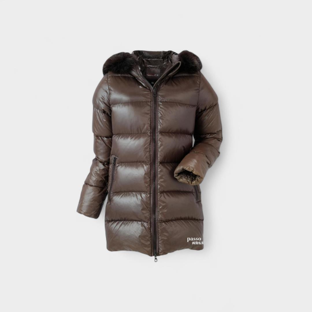 デュベティカ KAPPA フォックスファ ーフード　ロング ダウンコート 茶