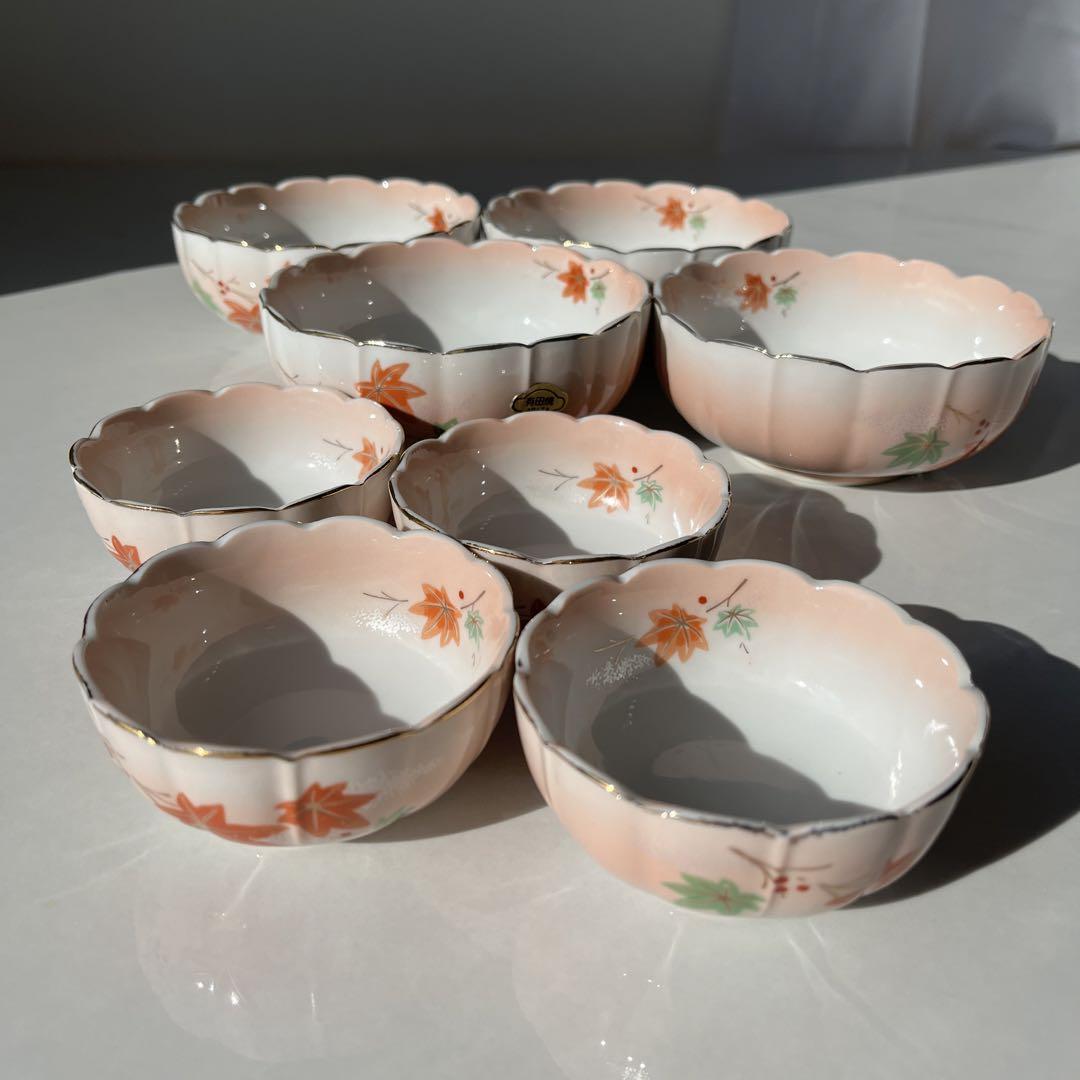 もみじ柄の小鉢・小皿 8個セット 【美品】有田焼紅彩