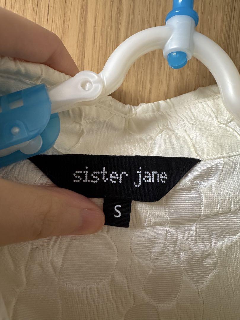 sister janeアイボリー レース パフスリーブ シャツ