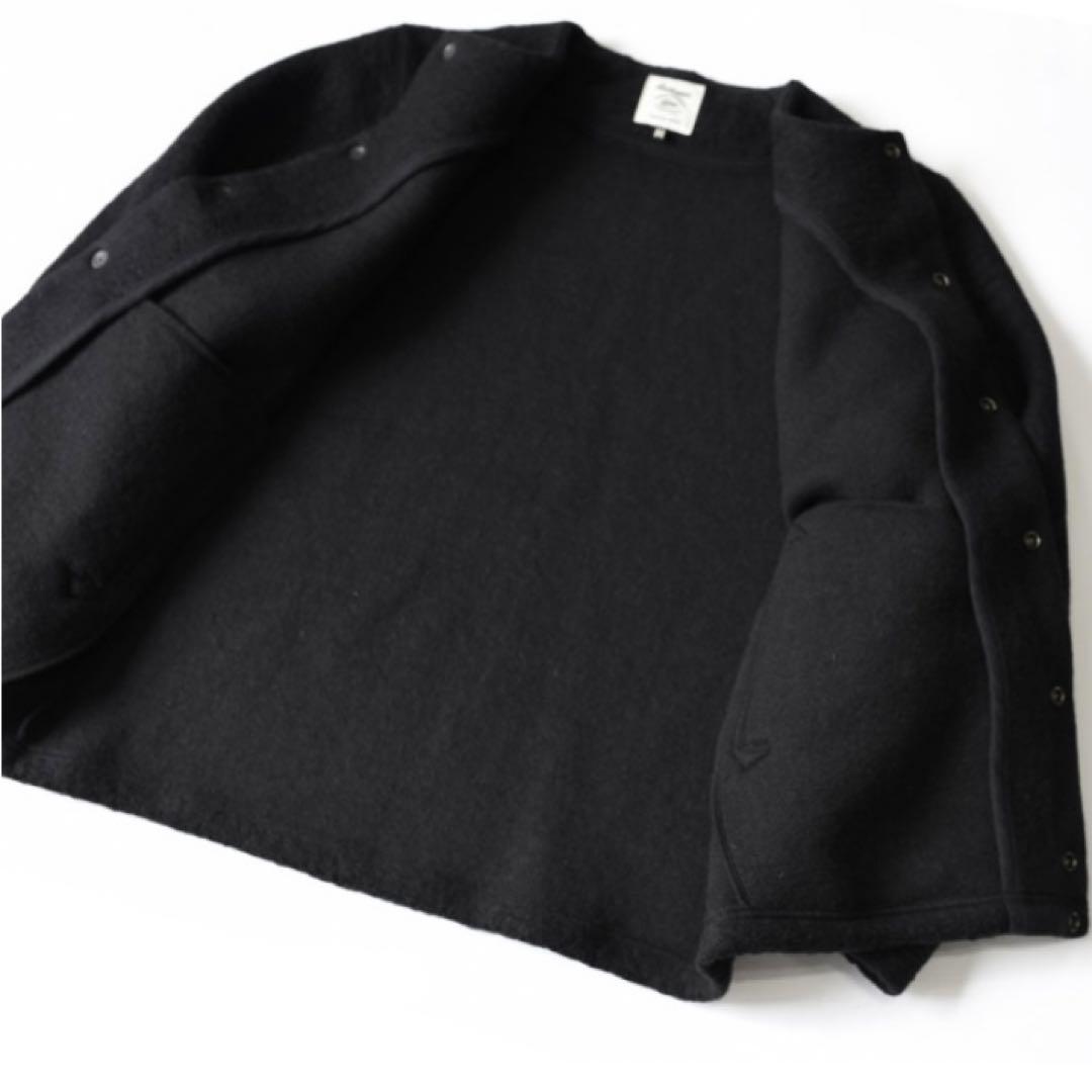 Jackman」Wool Collarless Jacket ジャックマン ウール カラー
