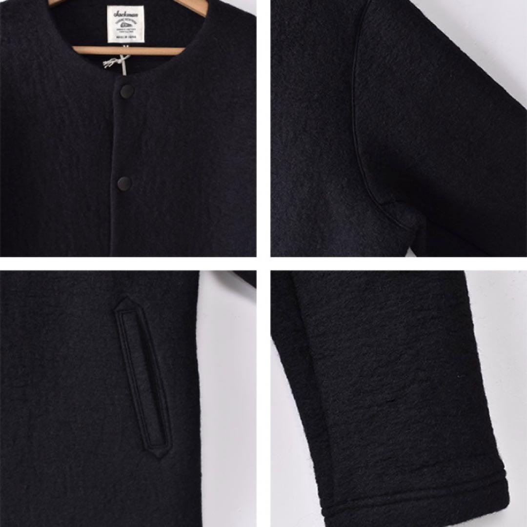 Jackman」Wool Collarless Jacket ジャックマン ウール カラー