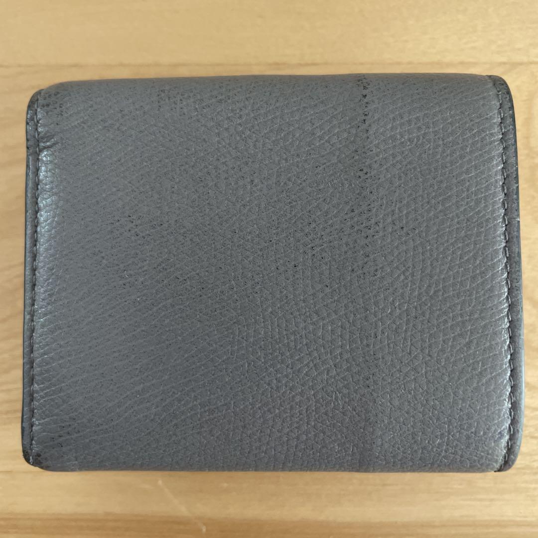 【TOD'S 】トッズ グレー ピンク バイカラー 三つ折り財布 ミニ財布