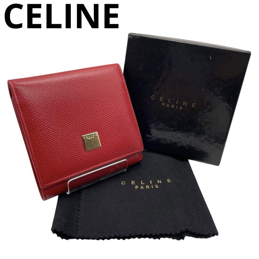 CELINE コンパクトレザー財布 未使用】 CELINE セリーヌ コンパクトウォレット 折り財布