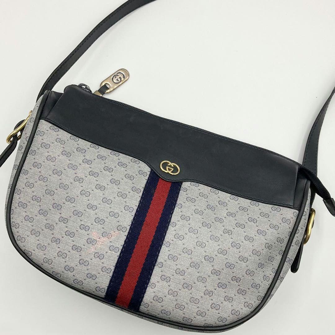 希少 OLD GUCCI PVC マイクロGG ショルダーバッグ 7988 美品】GUCCI グッチ マイクロGG ショルダーバッグ PVC レザー