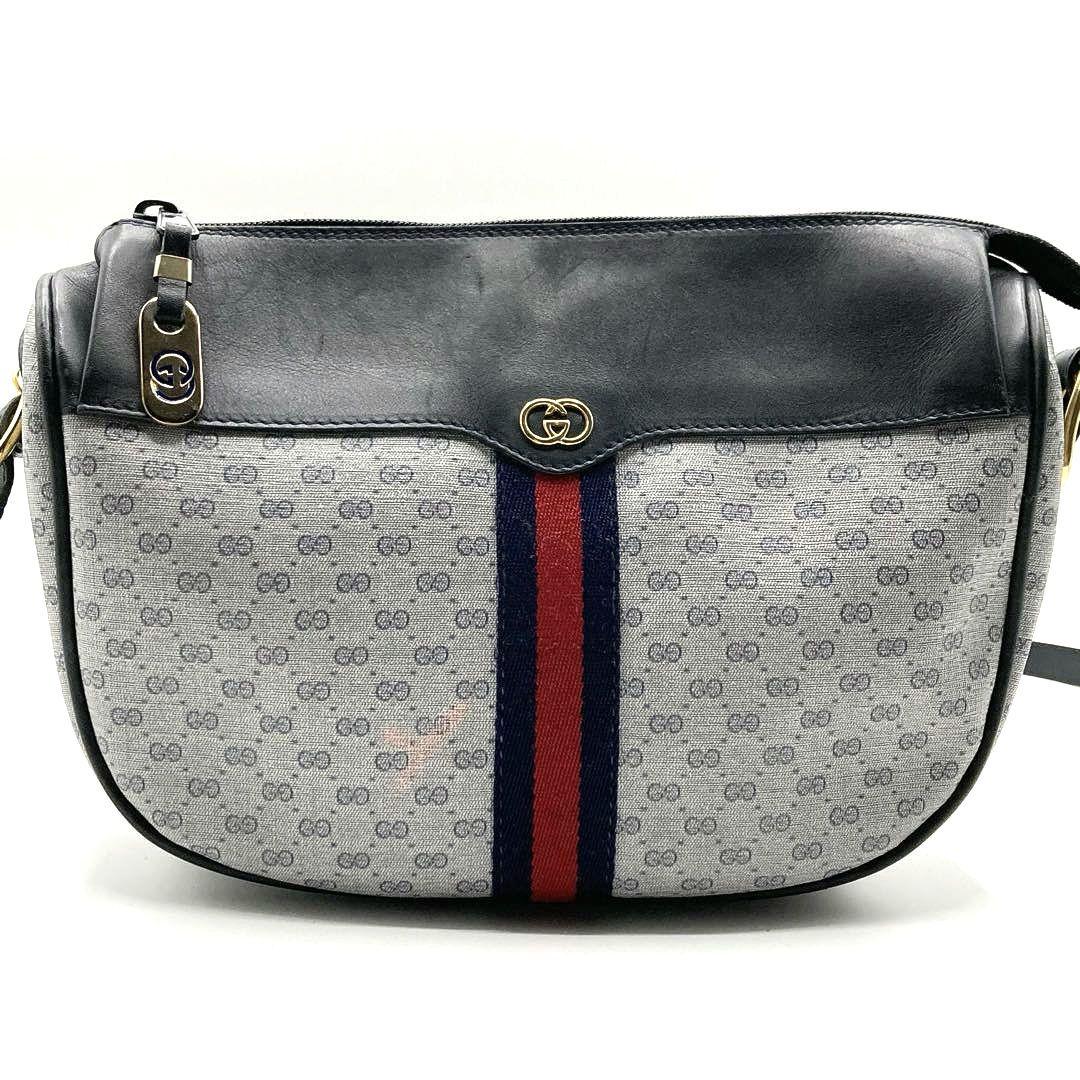 GUCCI ショルダーバッグ シェリーライン レザー PVC マイクロGG
