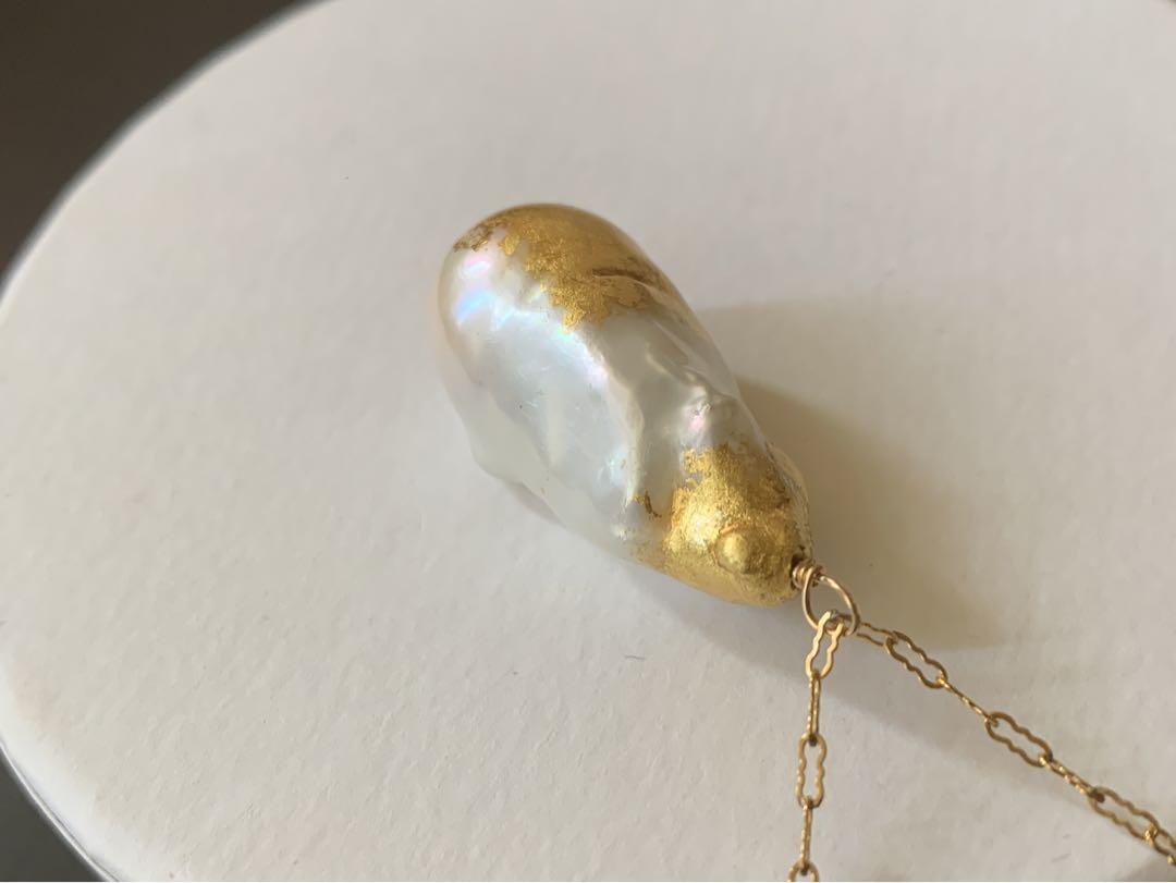 【送料無料/即納】  LARICA ラリカ ネックレス 金箔 バロックパール アクセサリー