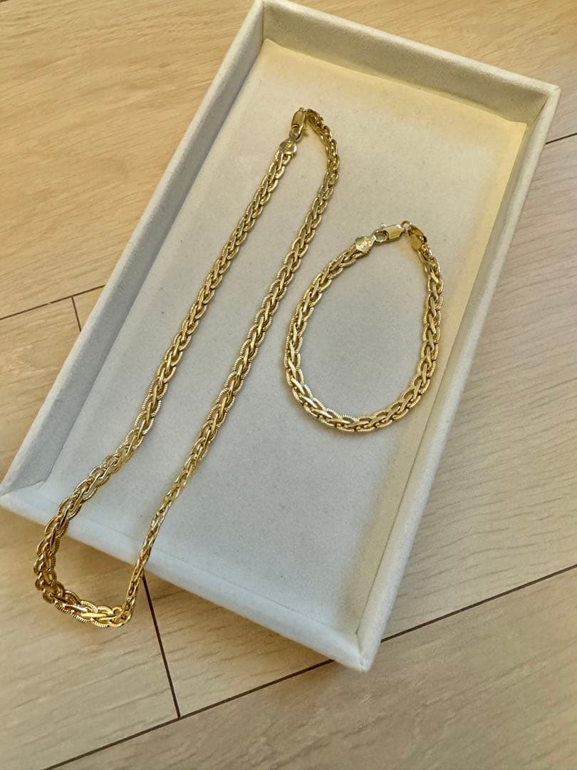 【遺品整理】18K 750ITALY刻印あり ネックレス ブレスレット セット