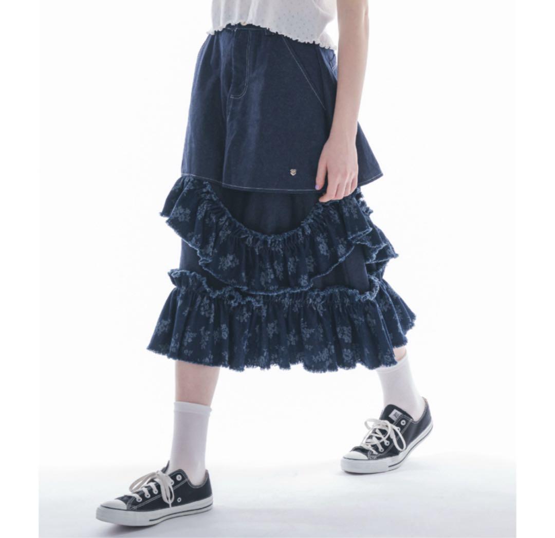 idem イデム　damage frill denim skirt idem イデム damage frill denim skirt - メルカリ