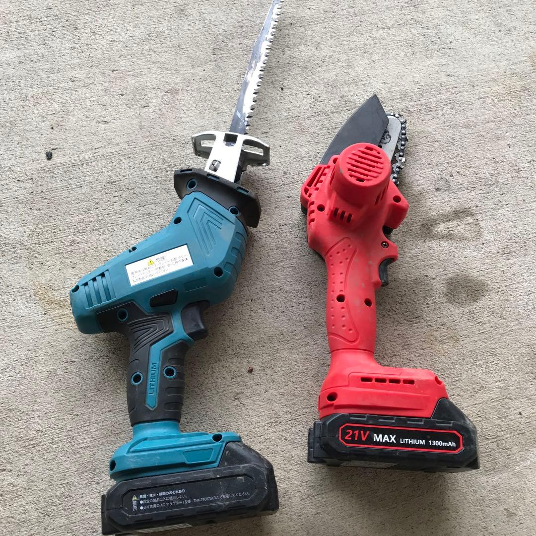 ハンディチェーンソー- 電動のこぎり傷や汚れあり