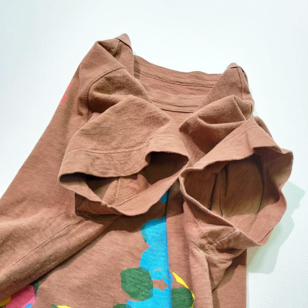 2枚セット✨️ 45R プリント Tシャツ コットン カットソー 半袖 黄 茶