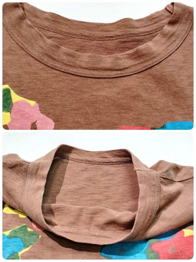 2枚セット✨️ 45R プリント Tシャツ コットン カットソー 半袖 黄 茶