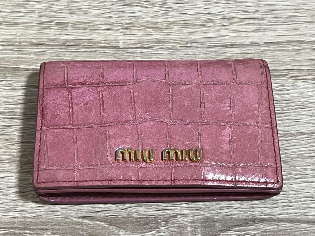 miumiu クロコ カードケース 名刺入れ ピンク