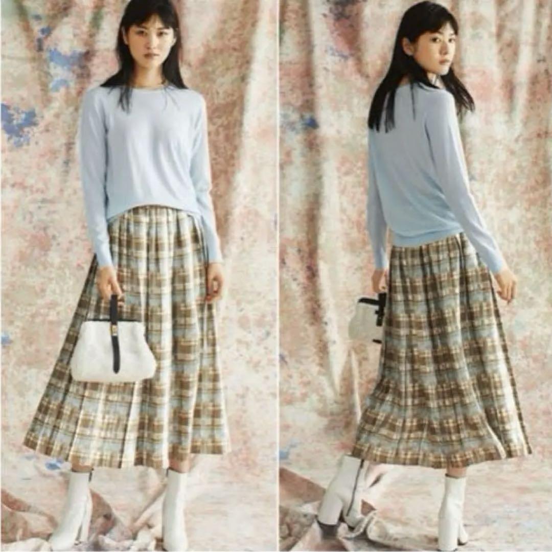theory luxe 20AW カタログ掲載 ロングプリーツスカート