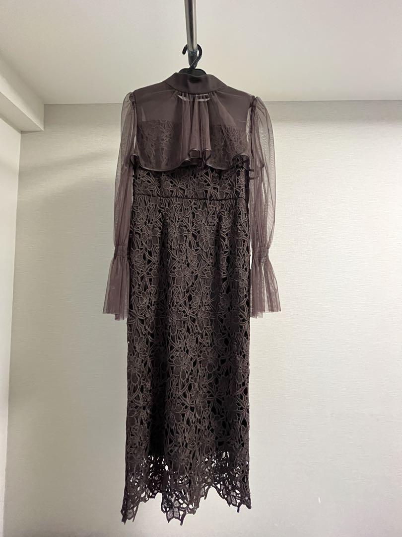 RUIRUE BOUTIQUE ブラウンレースドレス