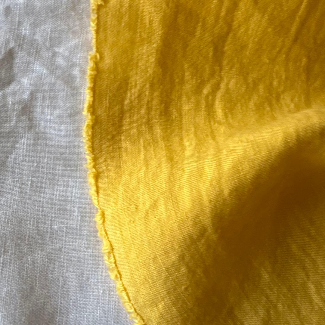 優しく作られたリネン麻生地★ナチュラル系 浜松 ワッシャー40イエロー