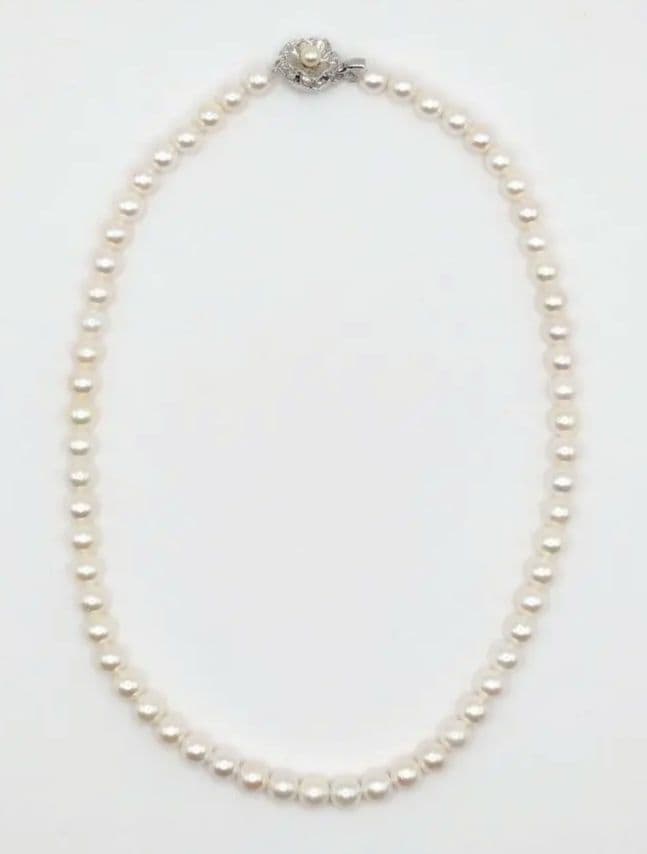 真珠 シルバー留め具 ネックレス