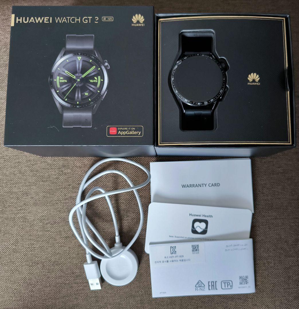 おまけ付 HUAWEI WATCH GT3 46mm ブラック 黒 ファーウェイ
