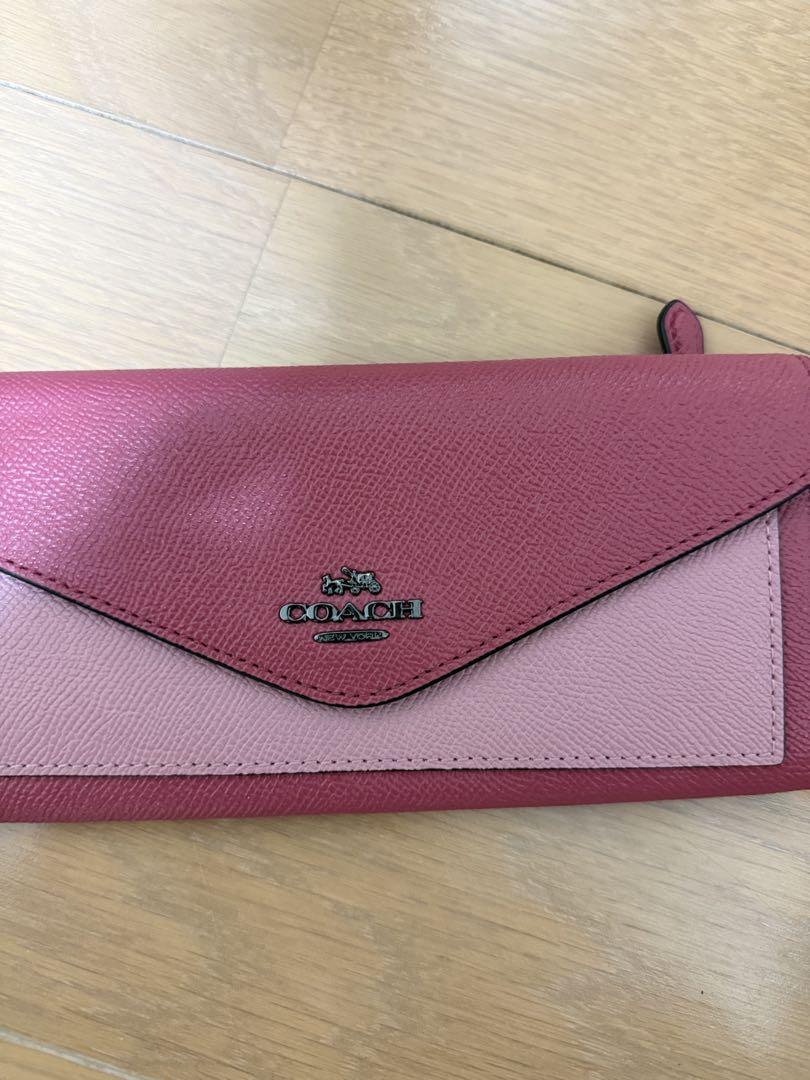 COACH ピンク 二つ折り財布