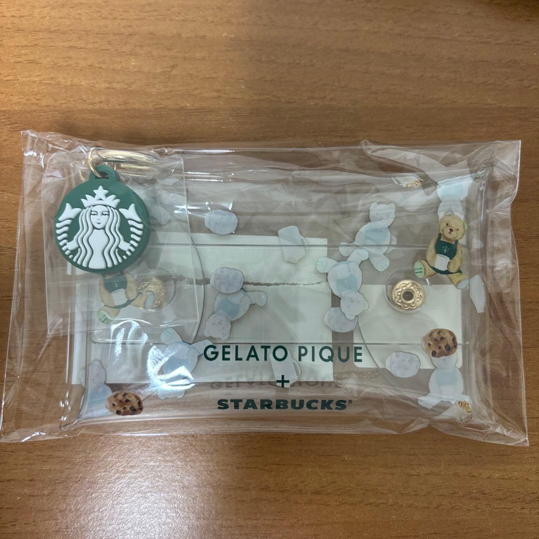 ラスト★ジェラピケ スタバ マルチケース付き スターバックスカード モカベージュ gelato pique マルチケース付きスターバックス カード モカ
