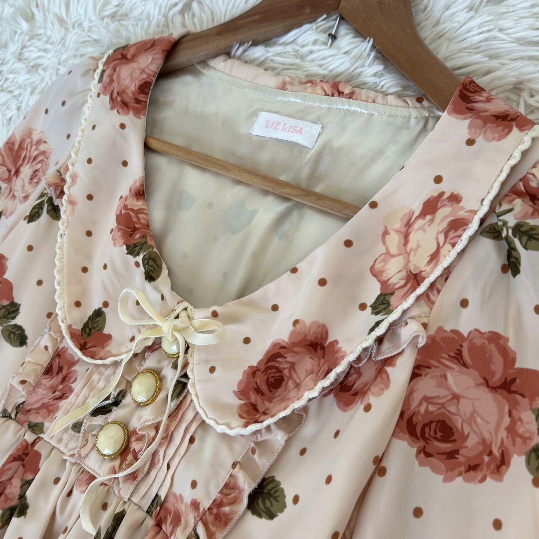 新品平成ギャルy2kリズリサベアミニワンピース姫ギャル00s LIZ LISA - LIZLISA ワンピース 薔薇柄 当時物 平成ギャル Y2Kの