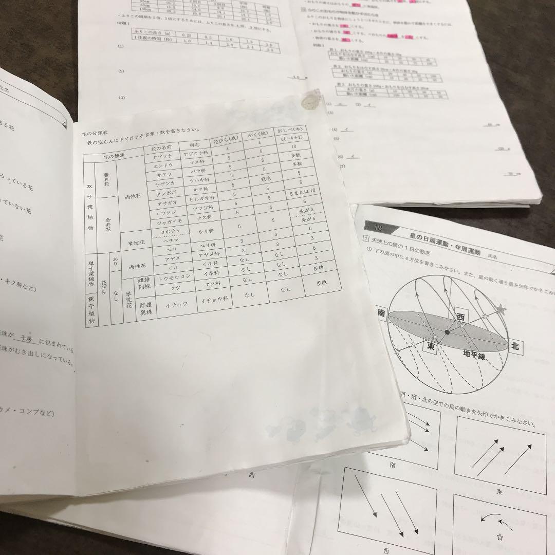 馬渕教室 中学受験コース 5年生 理科 テキストのプリント
