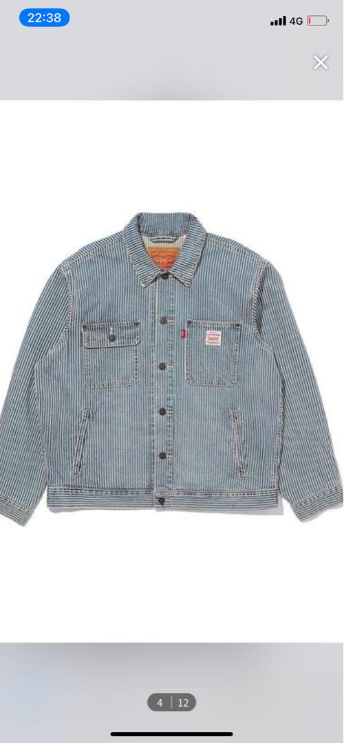 Levi's ストライプデニムジャケット　ブルーヒッコリー柄
