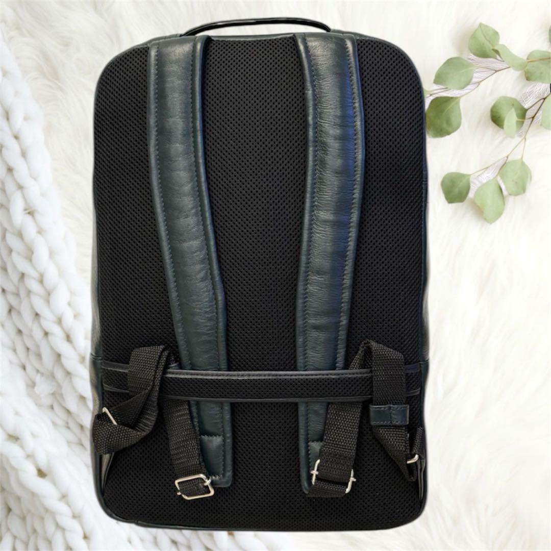 新品✨️ビジネスレザーファクトリー スリムバックパック 2WAY 緑黒