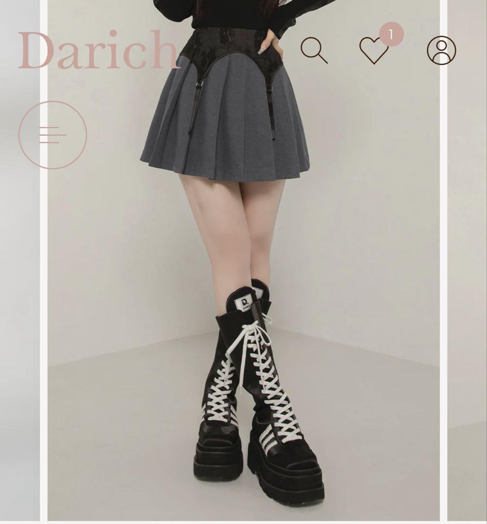 Darich プリーツミニスカート グレー