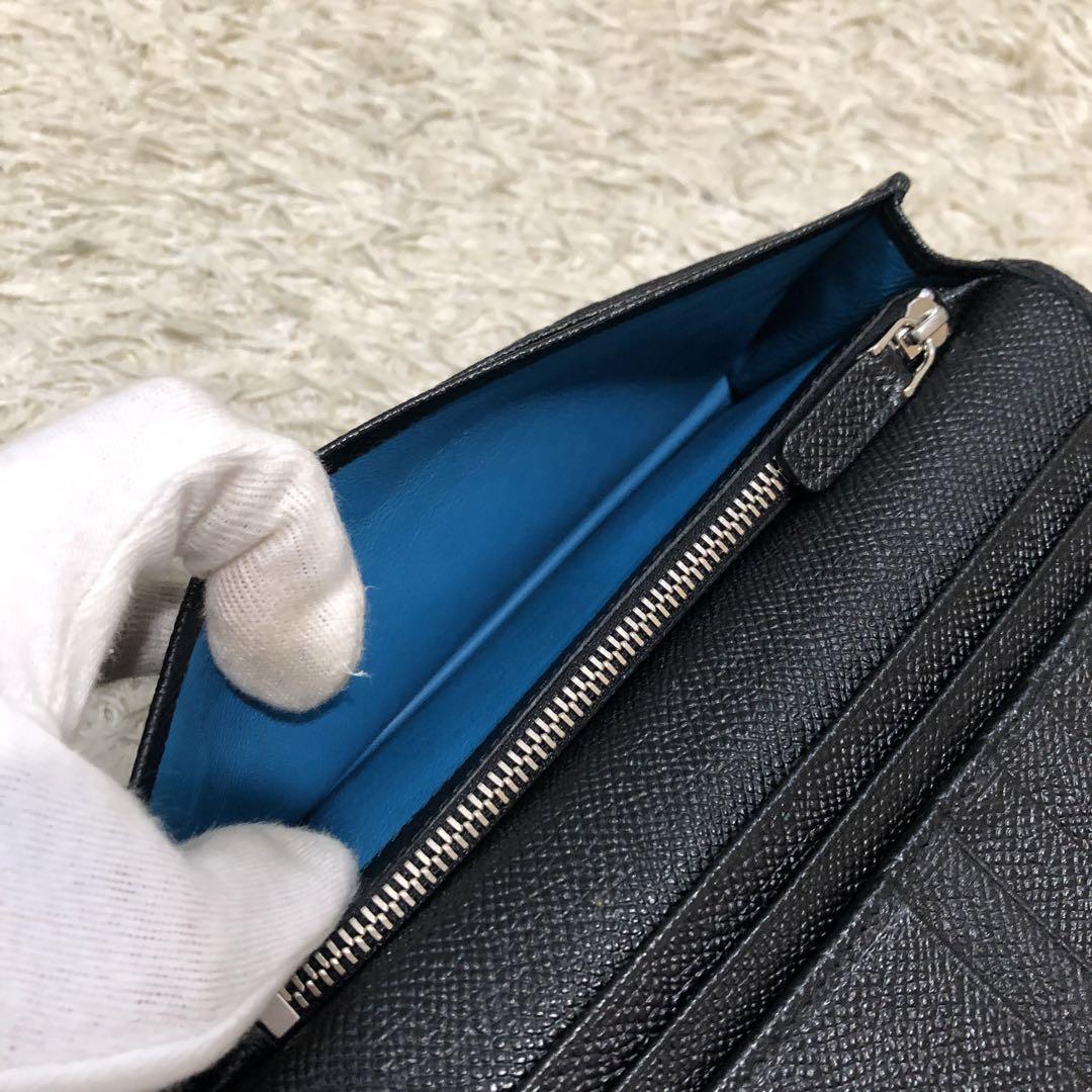 未使用級✨ブルガリ　二つ折り 長財布　レザー  ブラック　メンズ
