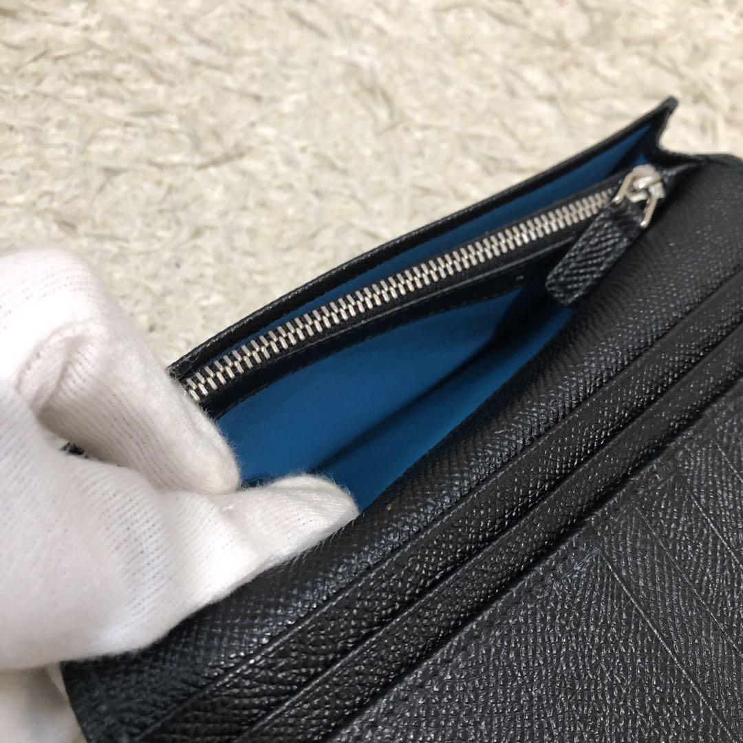未使用級✨ブルガリ　二つ折り 長財布　レザー  ブラック　メンズ