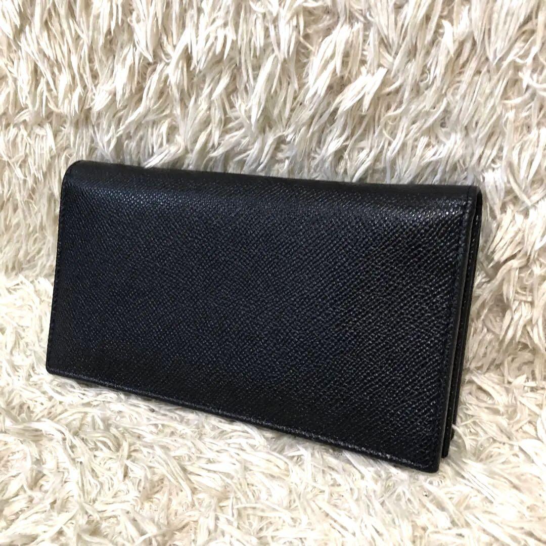 未使用級✨ブルガリ　二つ折り 長財布　レザー  ブラック　メンズ