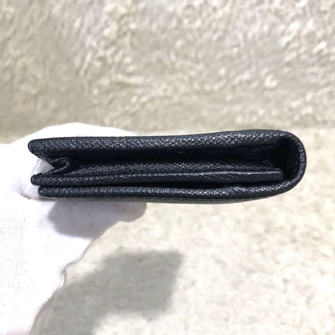 未使用級✨ブルガリ　二つ折り 長財布　レザー  ブラック　メンズ