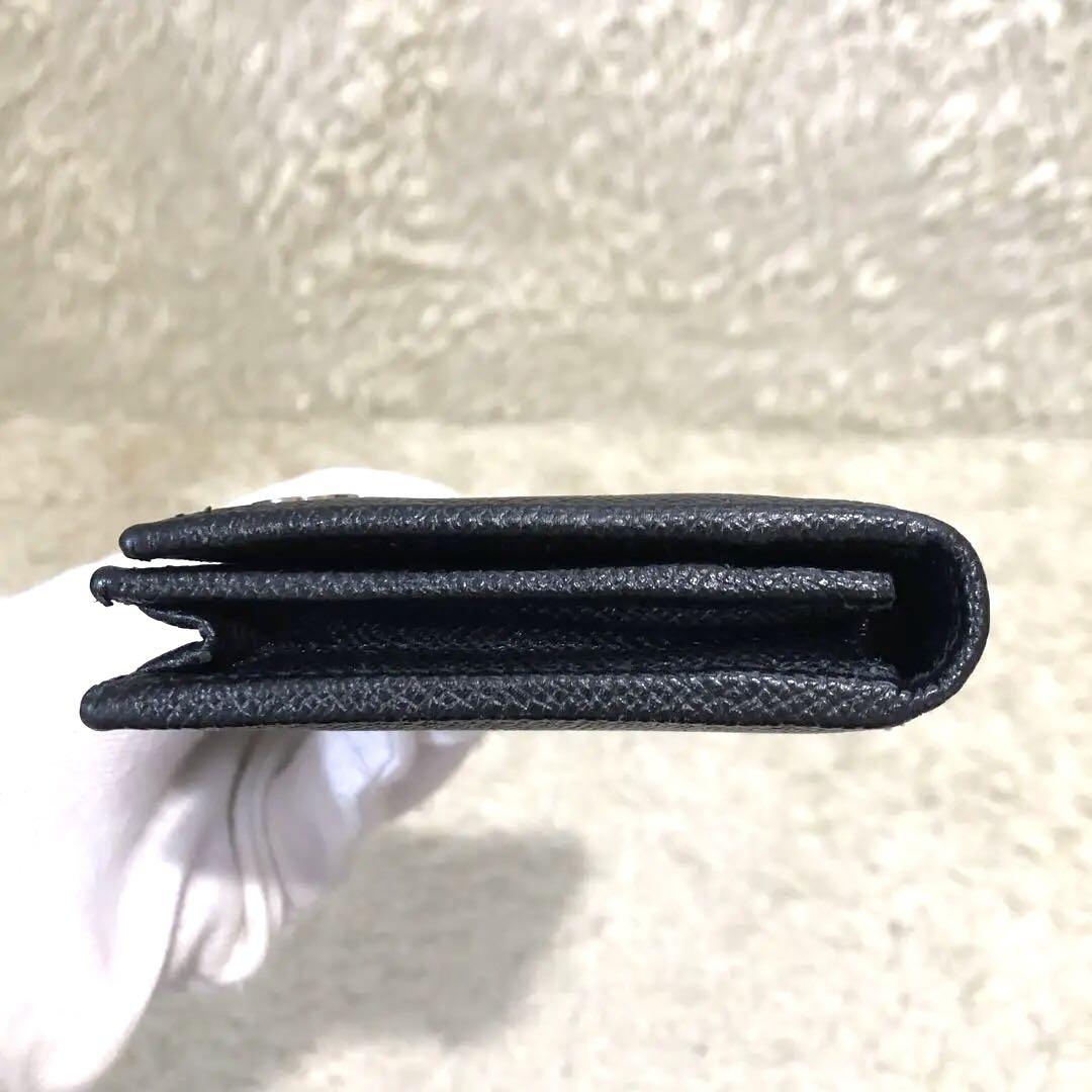 未使用級✨ブルガリ　二つ折り 長財布　レザー  ブラック　メンズ