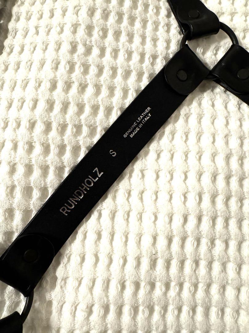 RUNDHOLZ 本革 サスペンダーブラックベルト S