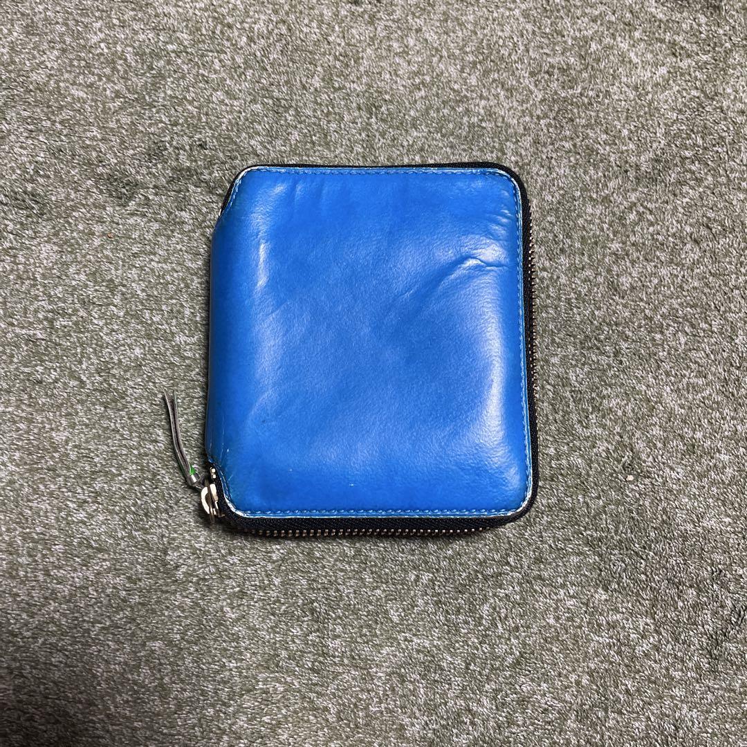 レザー 二つ折り財布 青 魚皮 オーシャンレザー 高知【二つ折り財布】本革 レザー