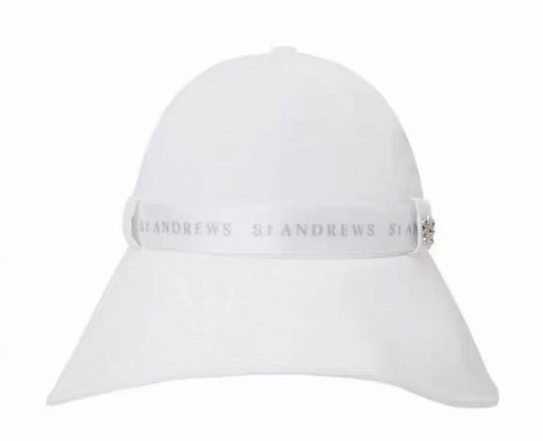 春St.ANDREWS ゴルフ バケットハット つば広帽子 ホワイト 春St.ANDREWS ゴルフ バケットハット つば広帽子 ホワイト