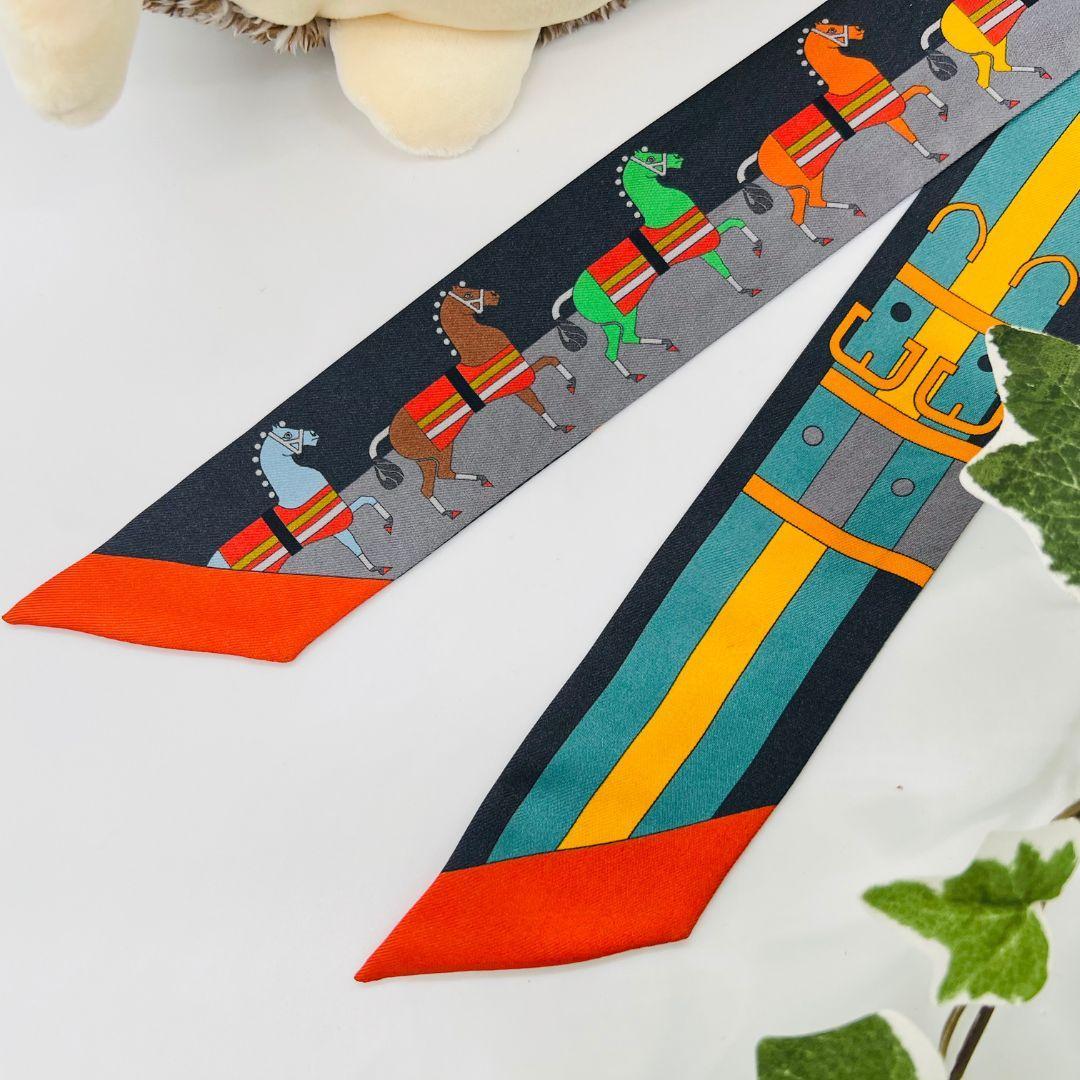 HERMES エルメス ロカバール　ツイリー スカーフ マルチカラー シルク