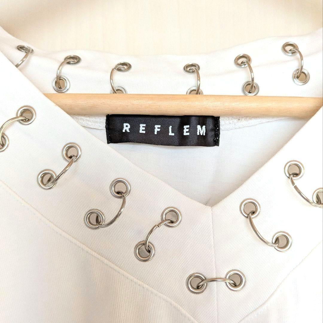 REFLEM レフレム リングピアス付き Tシャツ トップス ホワイト