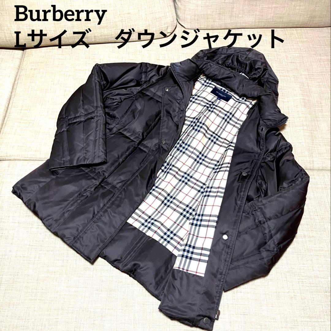Burberryダークブラウン フード付き ダウンジャケット　キルティング