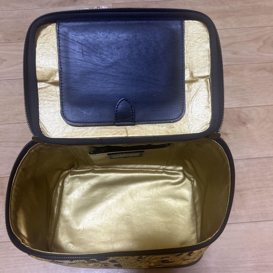 GIANNI VERSACE バニティバッグPVCコーティング レザー 総柄