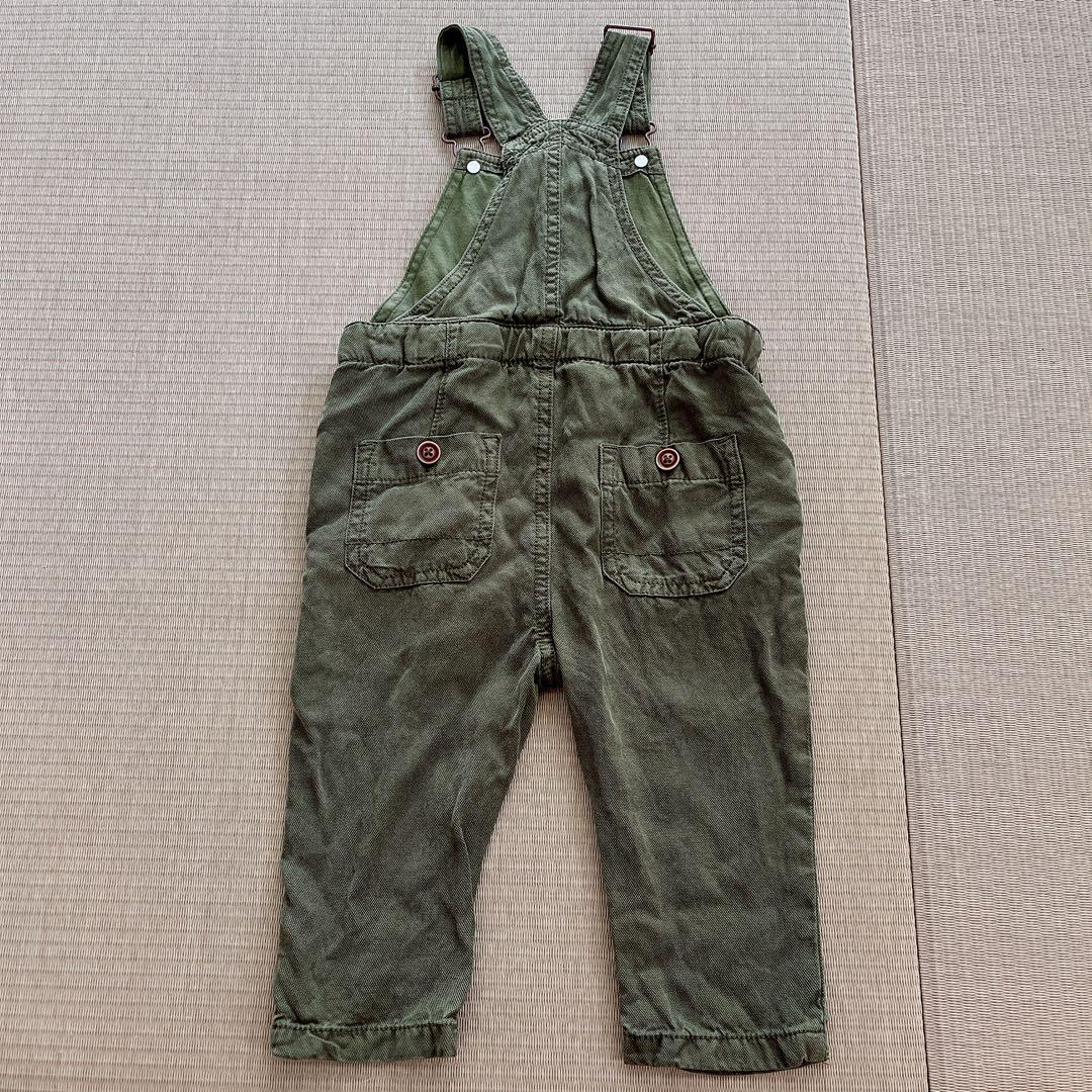 zara ベビー　オールインワン サロペット ZARAベビー カーキ 80cm - メルカリ