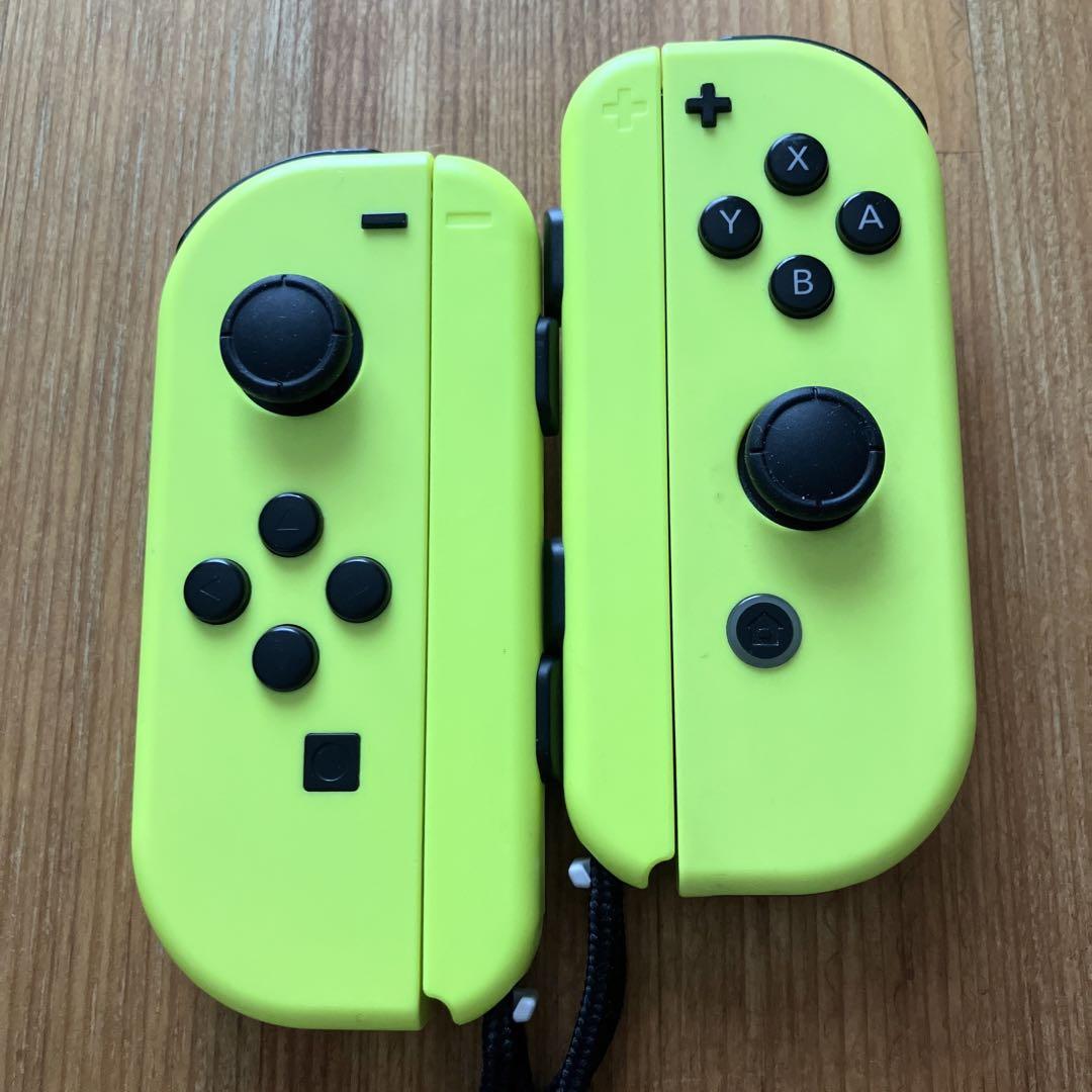 Switch ジョイコン ネオンイエロー×ネオンイエロー カラーストラップ付属