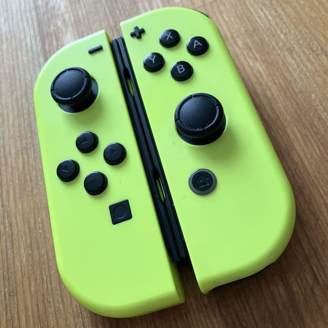 Switch ジョイコン ネオンイエロー×ネオンイエロー カラーストラップ付属