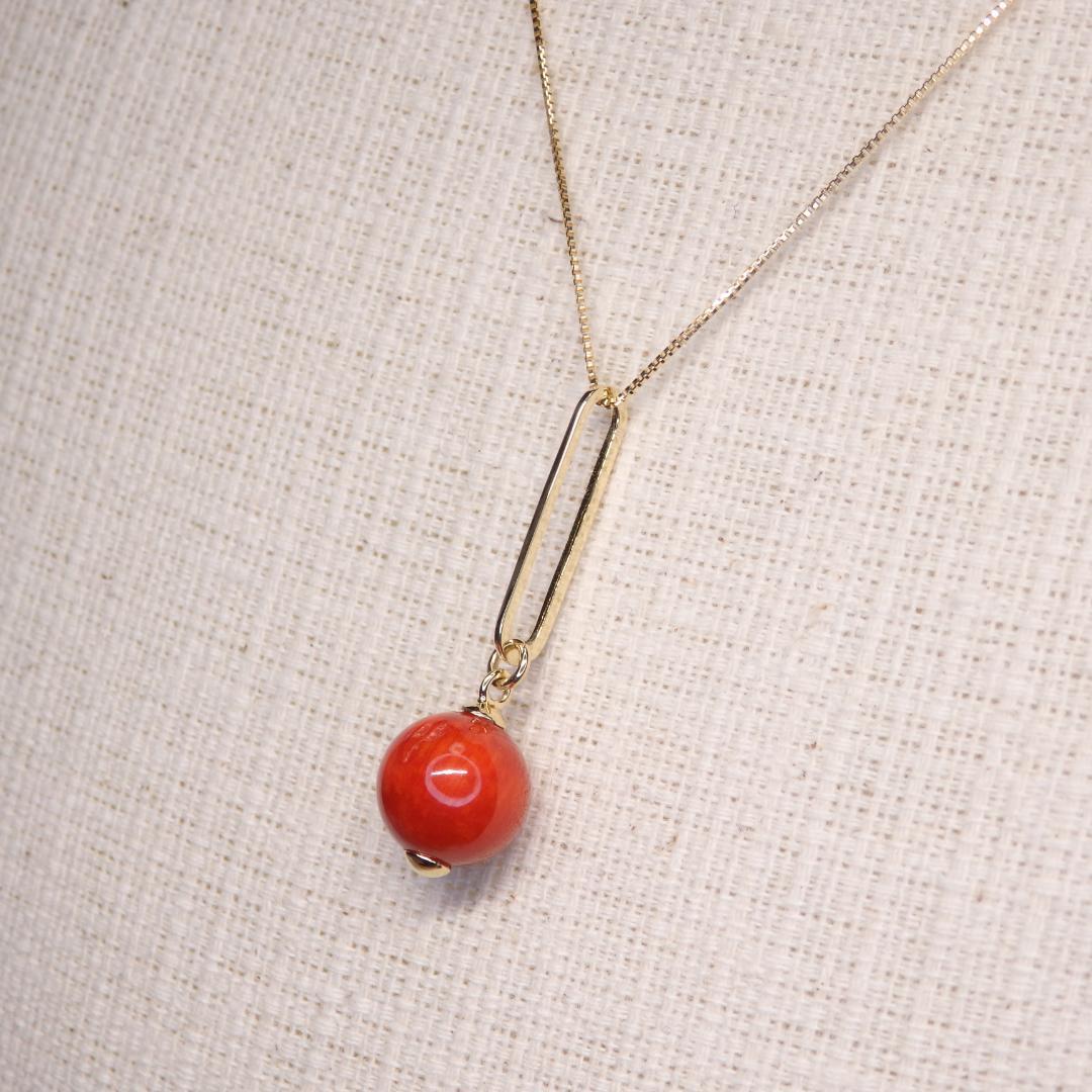 K18 ネックレストップ 琥珀 コハク 珊瑚 サンゴ yo-sn-0350_1.jpg