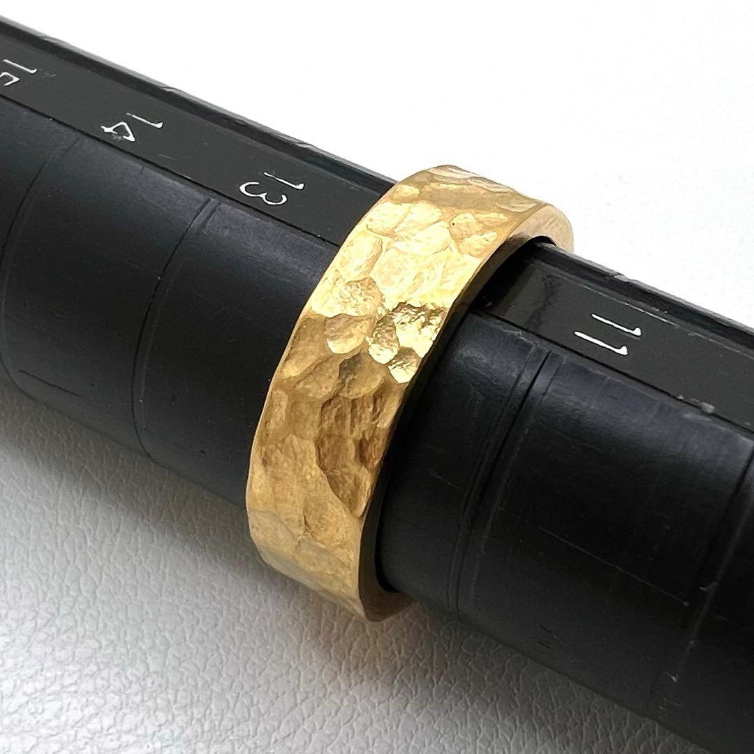 K24純金リング 槌目　幅5.2㎜　厚さ1.7㎜ 12号9.6 g