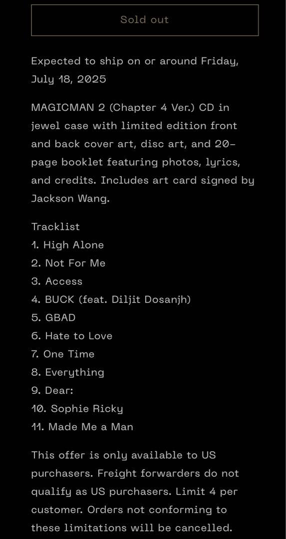 Jackson wang MAGICMAN 2 4 Ver. CD サインカード Jackson wang MAGICMAN 2 4 Ver. CD サインカード - メルカリ